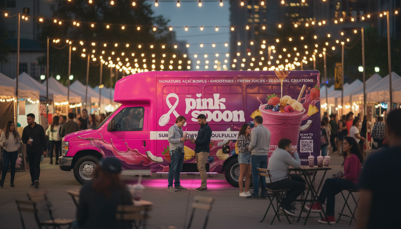 The Pink Spoon Food Truck at Night Market